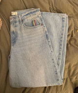 Abercrombie High Rise Wide Leg Fish Embroidered Jean Photo 0