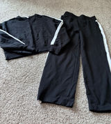 Yogalicious Cloud Plush Eleven Sweatshirt Sanctuary Pant Set Black White L XL Photo 0