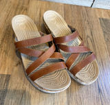 CROCS Women’s Brown Strappy Slide Cork Wedge Sandals Size 7 Photo 0