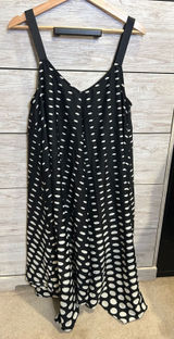 Jessica Simpson Maternity Polka Dot Midi Dress Black White Sleeveless Large Photo 0