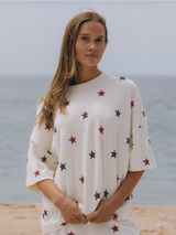 Daily Drills White Star-Print Loungewear Top with Red and Blue Stars Photo 0