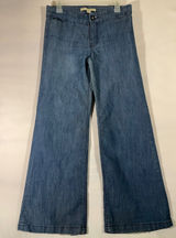 XXI Wide‎ Leg Denim Jeans Women' Sz 28 Blue Wash Flare Cropped Trendy Retro Chic Photo 0