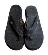 Sanuk Black Thong Flip Flops Slip on Yoga Mat Size 9 Womens Beach Summer Photo 0