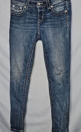 Miss Me midrise skinny stitched bling blue denim jeans sz 28 Photo 0