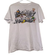 Looney Tunes Graphic T Shirt Large White Cartoon Bugs Bunny Vintage Style‎ Photo 0