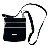 Baggallini Crossbody Bag Womens Small Black Triple Zip Nylon Travel Utility Photo 0