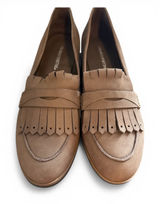 Franco Fortini‎ Womens Tan Leather Kiltie Fringe Penny Loafers Slip On Shoes Photo 0