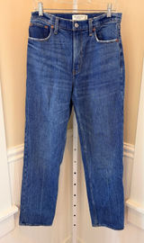Abercrombie & Fitch The 90s Straight Ultra High Rise Raw Hem Jeans Blue 28/6R Photo 0