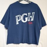 Where I'm‎ From Pittsburgh PGH USA Navy Graphic Boxy T-Shirt Womens Large NEW Photo 0