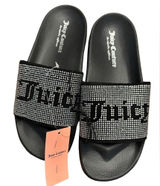 NWT Juicy Couture Wander Rhinestone Slide Sandals Black Size 7 Photo 0