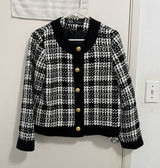 Black and White Plaid Pattern Zara Blazer Photo 0