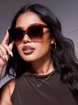 QUAY Womens WIDE AWAKE 77694 Coffee Rose Frame Brown Lenses Sunglasses 59 16 145 Photo 0