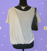 Anthropologie White Draped Twist Wrap Lightweight Boho Minimalist Top Size XL Photo 0