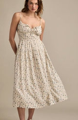 Lucky Brand Tea Length Floral Cotton Sundress XXL Excellent Condition Photo 0