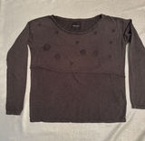 American Retro Grunge Long Sleeve Shirt Cut Outs Brown Gray US Medium/Large Boxy Photo 0