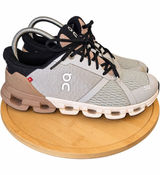 Womens On Cloudflyer Shoes 7 Glacier Rosebrown Running Sneakers On Cloud Photo 0