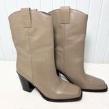 Franco Sarto Taupe Leather Upper Women's Valor Mid Shaft Cowboy Boots Size 9.5 Photo 0