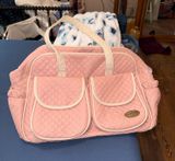 Vintage Pink quilted baby Jolie Paris duffel dipper bag Photo 0
