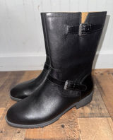 Naturalizer moto boots mid calf black leather 9 wide Genna Photo 0