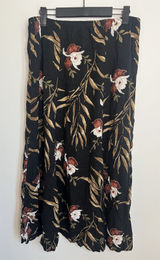 Vtg California Krush LG Long Floral Flowy Skirt Stretchy Waist Hawaii Vacation Photo 0