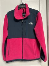 The North Face Women’s Pink and Gray Colorblock Fleece Jacket Photo 0