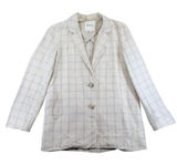 Madewell Dorset Blazer Linen Blend Windowpane Plaid Beige‎ AI160 Womens Small Photo 0