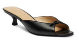 Coach Bow Kitten Heel Sandals in black leather Size 6.5 Peep Toe Photo 0