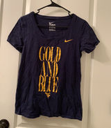University Of West Virginia Mountaineers Women's T-Shirt Nike Size S Blue Gold Photo 0