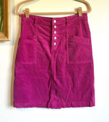 Anthropologie Pilcro Talia Pink Corduroy Skirt Buttons Womens 6 Photo 0