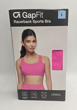 GapFit Women's Racerback Sports Bra Pink Size L Removable Cups Adjustable Straps Photo 0