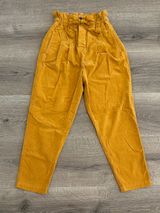 Free People Mustard Corduroy Paperbag Waist Pants Photo 0