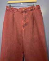 Big Bud Press Denim Trousers Jeans Womens L Red Medium Wash Relaxed Straight Photo 0