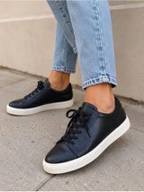 Vince Black Leather Sneakers Size 9 Photo 0