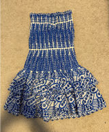 Strapless Blue and White Mini Dress Photo 0