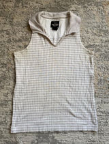 vintage Dockers 100% cotton white and beige striped collared tank top sz small Photo 0