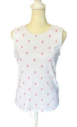 Christopher & Banks white sleeveless flip flop print tank top women's size M Photo 0
