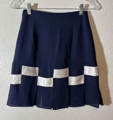 Vintage Y2K Nicole Miller Size 2 Navy Blue & White Carwash A-Line Skirt Photo 0