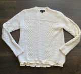 Banana Republic Cream Sweater Crew Neck Drawstring Hem Casual Size S Photo 0