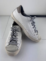 P448 John Womens White‎ Leather Suede Low Top Sneakers Size 38 7.5 8 Photo 0