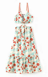 Pat Pat Matching Family Disney Dress Cream/Turquoise/Orange Size S NWT IN PKG Photo 0