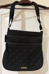 Vera‎ Bradley Black Quilted Triple Zip Hipster Crossbody Bag Photo 0