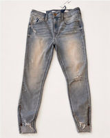 Jeans Eunina Light Washed Distressed Skinny High-Rise with Zippers on Ankles Photo 0