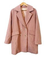 Astr the Label Dusty Pink Double-Breasted Wool Blend Pea Coat Size Small Photo 0