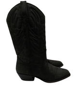 Wild Pair Black Leather Western Cowboy Boots Women 7B Pointed Toe Brazil Photo 0