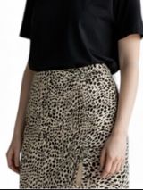 Anthropologie ANTHRO SADIE & SADE Leopard Animal Print Side Ruched Skirt Size M Photo 0