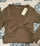 Abercrombie Knot Front Long Sleeve bodysuit Photo 0