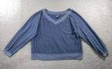 Universal Threads Relaxed V Neck Sweatshirt Women XXL Blue‎ Raglan L/S Comfy Layering Minimalist Photo 0