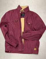 Aeropostale Burgundy Red‎ Sherpa Coat Mens Large Button Front Photo 0