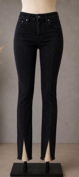 Abercrombie Curve Love The Skinny High Rise Split Hem Jeans 27/4R Photo 0