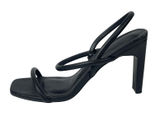 Aldo Karla Black Square Toe Thin Block Heels Dress Slingback Heels Sandals Sz 6 Photo 0